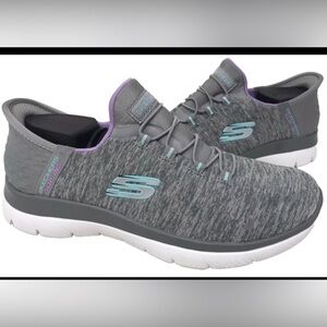 Skechers Women's Hands Free Slip-ins Summits Dazzling Haze Sneakers Grey Size 8